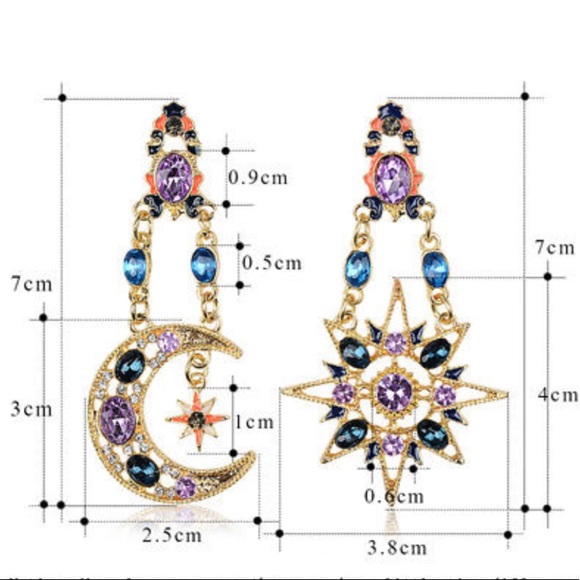 Sun and Moon Earrings - Picture 3 of 6